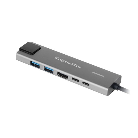Adapter (HUB) USB typu C na HDMI/2x USB3.0/2x USB typu C/RJ45 Adapter (HUB) USB typu C na HDMI/2x USB3.0/2x USB typu C/RJ45