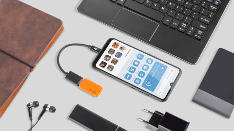 Adapter USB gniazdo A 3.0 - wtyk typu C OTG REBEL 15 cm Adapter USB gniazdo A 3.0 - wtyk typu C OTG REBEL 15 cm