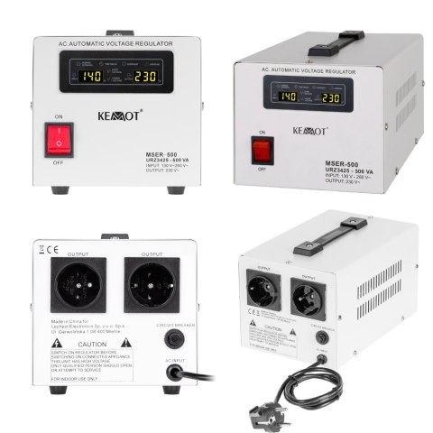 Automatyczny stabilizator napięcia KEMOT MSER-500 (500 VA, serwomotor) Automatyczny stabilizator napięcia KEMOT MSER-500 (500 VA, serwomotor)