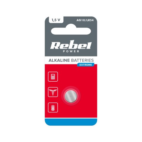 Bateria REBEL EXTREME AG10 1szt/blist. Bateria REBEL EXTREME AG10 1szt/blist.