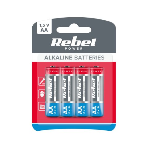 Baterie alkaliczne REBEL LR6 4szt/bl. Baterie alkaliczne REBEL LR6 4szt/bl.