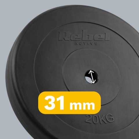 Obciążenie bitumiczne 20kg, otwór 31mm, talerz klasyczny, REBEL ACTIVE Obciążenie bitumiczne 20kg, otwór 31mm, talerz klasyczny, REBEL ACTIVE