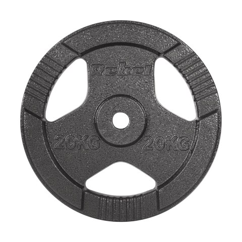 Obciążenie żeliwne 20kg, otwór 31mm, talerz z uchwytami, REBEL ACTIVE Obciążenie żeliwne 20kg, otwór 31mm, talerz z uchwytami, REBEL ACTIVE