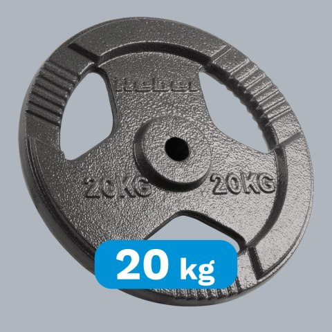 Obciążenie żeliwne 20kg, otwór 31mm, talerz z uchwytami, REBEL ACTIVE Obciążenie żeliwne 20kg, otwór 31mm, talerz z uchwytami, REBEL ACTIVE