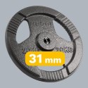 Obciążenie żeliwne 20kg, otwór 31mm, talerz z uchwytami, REBEL ACTIVE Obciążenie żeliwne 20kg, otwór 31mm, talerz z uchwytami, REBEL ACTIVE