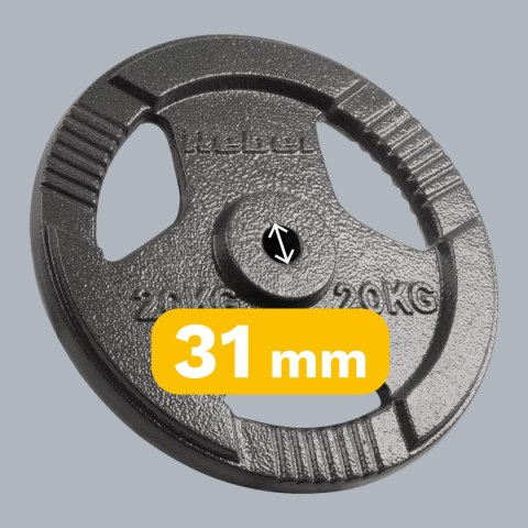 Obciążenie żeliwne 20kg, otwór 31mm, talerz z uchwytami, REBEL ACTIVE Obciążenie żeliwne 20kg, otwór 31mm, talerz z uchwytami, REBEL ACTIVE