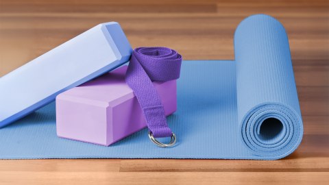 Pasek do jogi, taśma do ćwiczeń, fioletowa, REBEL ACTIVE Pasek do jogi, taśma do ćwiczeń, fioletowa, REBEL ACTIVE