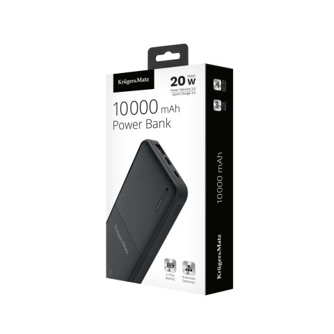 POWER BANK Kruger&Matz 10000 mAh Li-pol z funkcją QC oraz PD POWER BANK Kruger&Matz 10000 mAh Li-pol z funkcją QC oraz PD