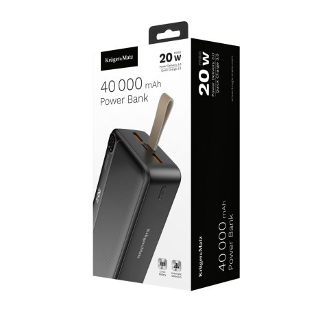 POWER BANK Kruger&Matz 40000 mAh Li-ion z funkcją QC oraz PD POWER BANK Kruger&Matz 40000 mAh Li-ion z funkcją QC oraz PD