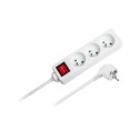 Przedłużacz biały Rebel 3 gniazda , kabel 3m (3x1,5mm) z przełącznikiem Przedłużacz biały Rebel 3 gniazda , kabel 3m (3x1,5mm) z przełącznikiem