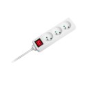 Przedłużacz biały Rebel z przełącznikiem 3 gniazda - 5m (1,5mm) Przedłużacz biały Rebel z przełącznikiem 3 gniazda - 5m (1,5mm)