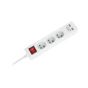 Przedłużacz sieciowy Rebel 3 gniazda + 2 gniazda USB z wyłącznikiem - 1.5m Przedłużacz sieciowy Rebel 3 gniazda + 2 gniazda USB z wyłącznikiem - 1.5m