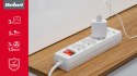 Przedłużacz sieciowy Rebel 3 gniazda + 2 gniazda USB, z wyłącznikiem - 3m Przedłużacz sieciowy Rebel 3 gniazda + 2 gniazda USB, z wyłącznikiem - 3m