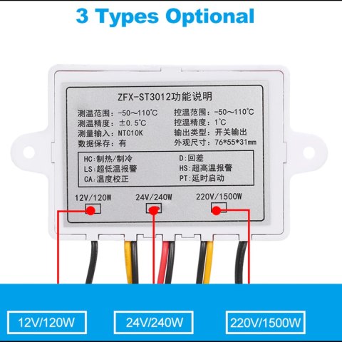 Termostat 230V ZFX-ST3012 Termostat 230V ZFX-ST3012