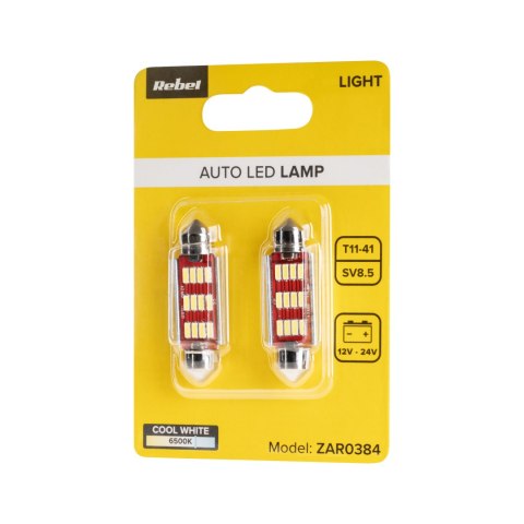 Żarówka samochodowa LED SV8,5 (Canbus) T11x41 12 SMD 3014, 12V Żarówka samochodowa LED SV8,5 (Canbus) T11x41 12 SMD 3014, 12V
