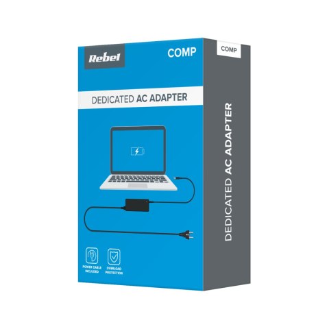 Zasilacz Rebel do laptopa ASUS, ACER, HP, TOSHIBA 90 W / 19 V / 4,74 A / 5,5x2,5 mm Zasilacz Rebel do laptopa ASUS, ACER, HP, TOSHIBA 90 W / 19 V / 4,74 A / 5,5x2,5 mm
