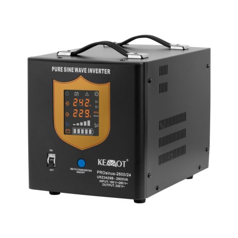 Zasilacz awaryjny KEMOT PROsinus-2600/24 przetwornica z czystym przebiegiem sinusoidalnym i funkcją ładowania 24V 230V 2600VA/18 Zasilacz awaryjny KEMOT PROsinus-2600/24 przetwornica z czystym przebiegiem sinusoidalnym i funkcją ładowania 24V 230V 2600VA/18