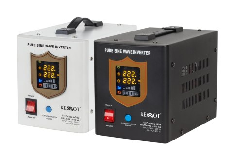 Zasilacz awaryjny KEMOT PROsinus-500 przetwornica z czystym przebiegiem sinusoidalnym i funkcją ładowania 12V 230V 500VA/300W - Zasilacz awaryjny KEMOT PROsinus-500 przetwornica z czystym przebiegiem sinusoidalnym i funkcją ładowania 12V 230V 500VA/300W -