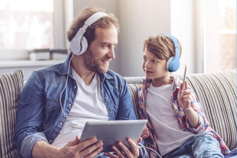 Bezprzewodowe słuchawki nauszne dla dzieci Kruger&Matz model Street Kids , kolor niebieski Bezprzewodowe słuchawki nauszne dla dzieci Kruger&Matz model Street Kids , kolor niebieski