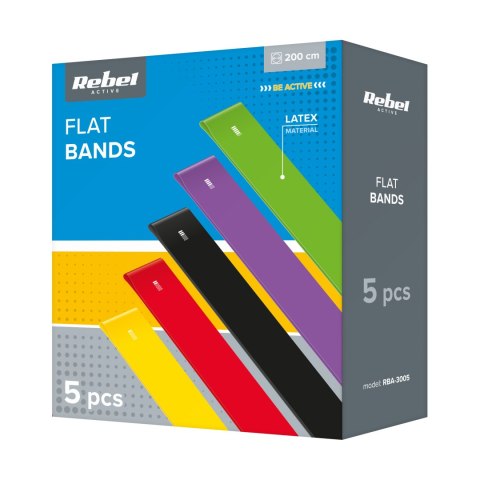 Zestaw gum do ćwiczeń lateksowe 2m - Long Band LTs-1, 2,5-20 kg, 5 gum, REBEL ACTIVE Zestaw gum do ćwiczeń lateksowe 2m - Long Band LTs-1, 2,5-20 kg, 5 gum, REBEL ACTIVE