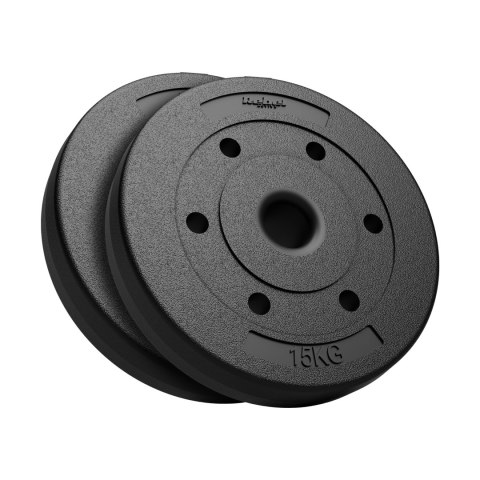 Zestaw obciążeń bitumicznych 2x15kg, otwór 51mm - do sztang olimpijskich, REBEL ACTIVE Zestaw obciążeń bitumicznych 2x15kg, otwór 51mm - do sztang olimpijskich, REBEL ACTIVE