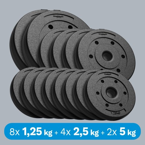 Zestaw obciążeń bitumicznych 30kg ( 8x1.25kg + 4x2.5kg + 2x5kg ), otwór 31mm, REBEL ACTIVE Zestaw obciążeń bitumicznych 30kg ( 8x1.25kg + 4x2.5kg + 2x5kg ), otwór 31mm, REBEL ACTIVE