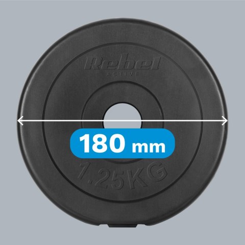 Zestaw obciążeń bitumicznych 4x1.25kg, otwór 31mm, talerz klasyczny, REBEL ACTIVE Zestaw obciążeń bitumicznych 4x1.25kg, otwór 31mm, talerz klasyczny, REBEL ACTIVE