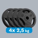 Zestaw obciążeń bitumicznych 4x2.5kg, otwór 31mm, talerz z uchwytami, REBEL ACTIVE Zestaw obciążeń bitumicznych 4x2.5kg, otwór 31mm, talerz z uchwytami, REBEL ACTIVE