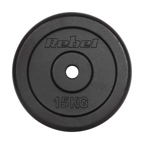 Zestaw obciążeń żeliwnych 2x15kg, otwór 31mm, talerz klasyczny, REBEL ACTIVE Zestaw obciążeń żeliwnych 2x15kg, otwór 31mm, talerz klasyczny, REBEL ACTIVE