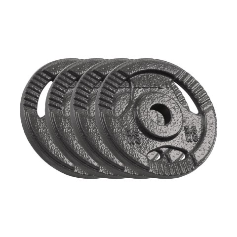 Zestaw obciążeń żeliwnych 4x2.5kg, otwór 31mm, talerz z uchwytami, REBEL ACTIVE Zestaw obciążeń żeliwnych 4x2.5kg, otwór 31mm, talerz z uchwytami, REBEL ACTIVE