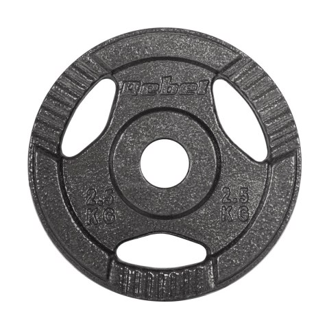 Zestaw obciążeń żeliwnych 4x2.5kg, otwór 31mm, talerz z uchwytami, REBEL ACTIVE Zestaw obciążeń żeliwnych 4x2.5kg, otwór 31mm, talerz z uchwytami, REBEL ACTIVE