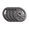 Zestaw obciążeń żeliwnych 4x5kg, otwór 31mm, talerz z uchwytami, REBEL ACTIVE Zestaw obciążeń żeliwnych 4x5kg, otwór 31mm, talerz z uchwytami, REBEL ACTIVE