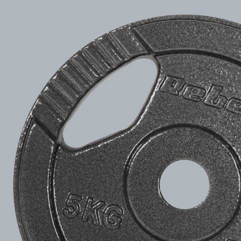 Zestaw obciążeń żeliwnych 4x5kg, otwór 31mm, talerz z uchwytami, REBEL ACTIVE Zestaw obciążeń żeliwnych 4x5kg, otwór 31mm, talerz z uchwytami, REBEL ACTIVE