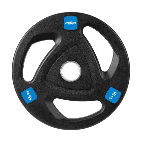 Zestaw obciążeń żeliwnych gumowanych 2x15kg, otwór olimpijski 51mm, REBEL ACTIVE Zestaw obciążeń żeliwnych gumowanych 2x15kg, otwór olimpijski 51mm, REBEL ACTIVE