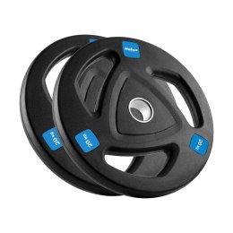 Zestaw obciążeń żeliwnych gumowanych 2x20kg, otwór olimpijski 51mm, REBEL ACTIVE
