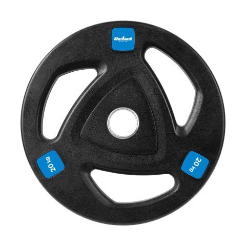 Zestaw obciążeń żeliwnych gumowanych 2x20kg, otwór olimpijski 51mm, REBEL ACTIVE Zestaw obciążeń żeliwnych gumowanych 2x20kg, otwór olimpijski 51mm, REBEL ACTIVE