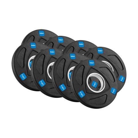 Zestaw obciążeń żeliwnych gumowanych 30kg ( 8x1.25kg + 4x2.5kg + 2x5kg ), otwór olimpijski 51mm, REBEL ACTIVE Zestaw obciążeń żeliwnych gumowanych 30kg ( 8x1.25kg + 4x2.5kg + 2x5kg ), otwór olimpijski 51mm, REBEL ACTIVE