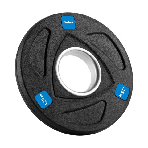 Zestaw obciążeń żeliwnych gumowanych 30kg ( 8x1.25kg + 4x2.5kg + 2x5kg ), otwór olimpijski 51mm, REBEL ACTIVE Zestaw obciążeń żeliwnych gumowanych 30kg ( 8x1.25kg + 4x2.5kg + 2x5kg ), otwór olimpijski 51mm, REBEL ACTIVE