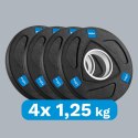 Zestaw obciążeń żeliwnych gumowanych 4x1.25kg, otwór olimpijski 51mm, REBEL ACTIVE Zestaw obciążeń żeliwnych gumowanych 4x1.25kg, otwór olimpijski 51mm, REBEL ACTIVE