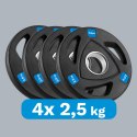 Zestaw obciążeń żeliwnych gumowanych 4x2.5kg, otwór olimpijski 51mm, REBEL ACTIVE Zestaw obciążeń żeliwnych gumowanych 4x2.5kg, otwór olimpijski 51mm, REBEL ACTIVE