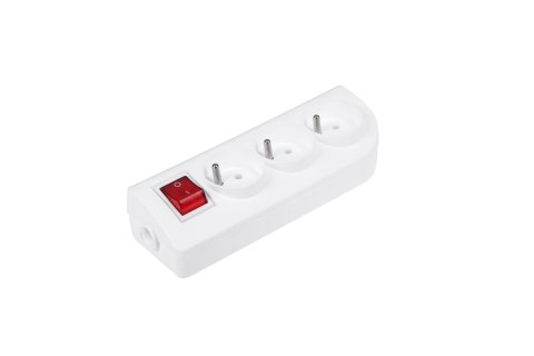 Gniazdo przedłużacza x 3 z uziemieniem i wyłącznikiem białe GN-30W Gniazdo przedłużacza x 3 z uziemieniem i wyłącznikiem białe GN-30W