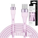 Kabel USB - microUSB 1 m silikonowy różowy Kruger&Matz Basic Kabel USB - microUSB 1 m silikonowy różowy Kruger&Matz Basic