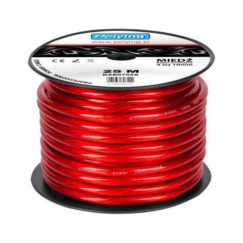 Kabel samochodowy 4Ga OD10mm CU 25m Kabel samochodowy 4Ga OD10mm CU 25m