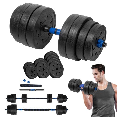 Hantel bitumiczny regulowany z łącznikiem 1x20kg, REBEL ACTIVE Hantel bitumiczny regulowany z łącznikiem 1x20kg, REBEL ACTIVE
