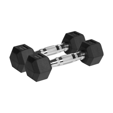 Hantle żeliwne gumowane HEX 2x2 kg REBEL ACTIVE Hantle żeliwne gumowane HEX 2x2 kg REBEL ACTIVE