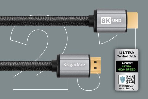 Kabel HDMI-HDMI 2.1 8K 1,8 m Kruger&Matz Kabel HDMI-HDMI 2.1 8K 1,8 m Kruger&Matz