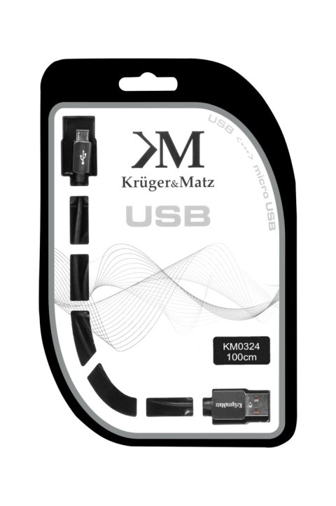 Kabel USB - micro USB wtyk-wtyk 1.0m Kruger&Matz Kabel USB - micro USB wtyk-wtyk 1.0m Kruger&Matz
