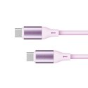 Kabel USB typu C - USB typu C 100 W 1 m silikonowy różowy Kruger&Matz Basic Kabel USB typu C - USB typu C 100 W 1 m silikonowy różowy Kruger&Matz Basic