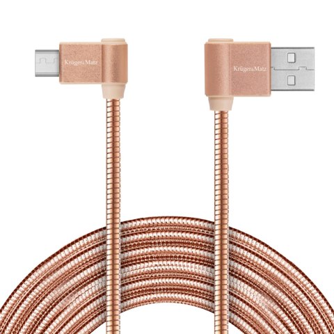 Kabel USB - wtyk kątowy typu C 1m 3A Kruger&Matz Kabel USB - wtyk kątowy typu C 1m 3A Kruger&Matz