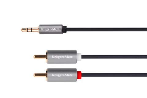Kabel jack 3.5 wtyk stereo - 2RCA 3m Kruger&Matz Basic Kabel jack 3.5 wtyk stereo - 2RCA 3m Kruger&Matz Basic